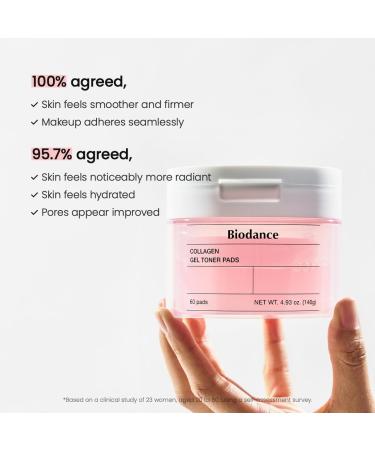 Biodance Collagen Gel Toner Pads Pore Minimizer for Face Improving Elasticity Gentle Exfoliating Korean Toner Pads for Sensitive Skin 4.93 fl.oz.(140g)*60Pads - Buy Online on GoSupps.com