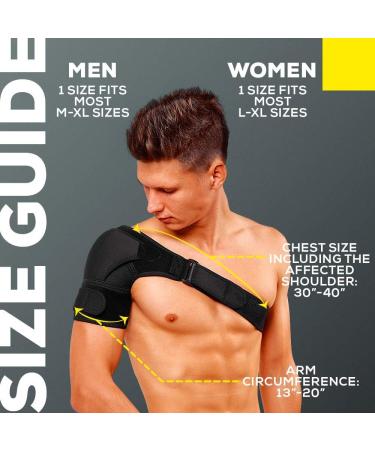 Shoulder Support Brace for Men & Women | Orthopedic Compression Sleeve for Torn Rotator Cuff & Bursitis Pain Relief - Buy Online on GoSupps.com