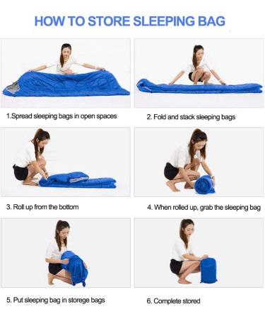 Lightweight 3 Season Sleeping Bag for Kids & Adults - 5-20 Degree Microfiber Fill - Ideal for Backpacking, Hiking, Camping - Includes Compression Sack - Single, Blue - Buy Online on GoSupps.com