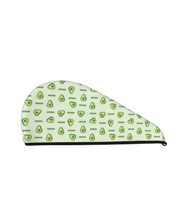 Green Avocado Microfiber Hair Towel Soft Super Absorbent Hair Towel Wrap for Women Coral Velvet Quick Dry Hair Cap for Long Curly and Thick Hair