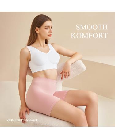 Simiya Women's High Waist Cycling Pants - 4-Pack Breathable Shorts for Summer | Black White Beige Pink | Ideal for Under Dress - Size M - Buy Online on GoSupps.com