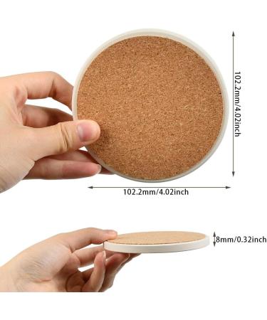TIMESETL 12 Pack Ceramic Coasters for Crafts - DIY White Round Coasters with Cork Backing for Alcohol Ink, Acrylic Pouring, Mosaics, Painting Projects - Buy Online on GoSupps.com