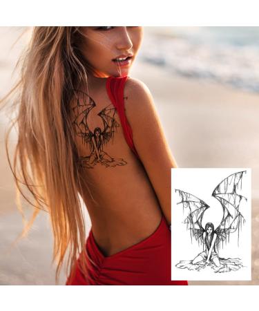 Kotbs Angel Wings Large Temporary Tattoos - 6 Sheets | Realistic Fake Tattoo for Men and Women | Long Lasting and Waterproof - Buy Online on GoSupps.com