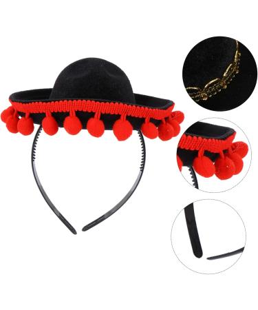 MUSISALY Carnival Headdress Hair Bands Mexico Headwear Headbands for Men Ball Fringe Sombrero Hats Cinco De Mayo Party Hats Mexican Party Hats Hair Hoop Men Hair Band Man Straw Hat Hairball 15 7cm Black - Buy Online on GoSupps.com