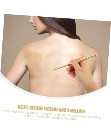 Healeved Muscle Pulling Rod - Manual Acupressure Pen & Back Massager - Travel Size 2pcs Brass Golden Massage Tools - Buy Online on GoSupps.com