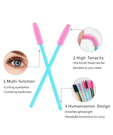 Buy 100 Pcs Silicone Mascara Wands - Disposable Eyelash Brushes for Extensions Makeup Tool Kit (Blue Handle/Pink Brush Head) - Shop Internationally - Buy Online on GoSupps.com
