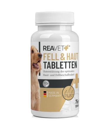 Reavet fur & skin tablets dogs 120 pieces - for fur problems dermatosis & hair loss dog fur tablets for dogs support of the skin function tablets 120 pcs