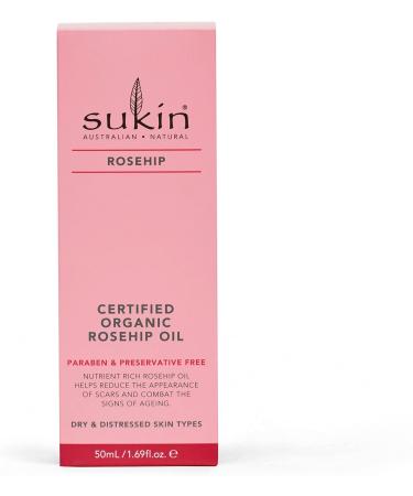 Sukin Certified Organic Rosehip Oil 50ml - Pure Skincare Elixir - Buy Online on GoSupps.com