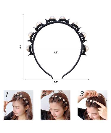 4 Pcs Rhinestone Double Layer Twist Headbands for Women - Elegant Hair Accessories for Wedding and Parties - Buy Online on GoSupps.com