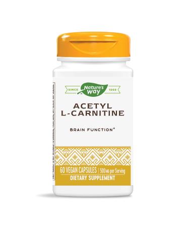 Nature's Way Acetyl L-Carnitine Supports Brain Function* 500mg Per Serving 60 Capsules 60 Count (Pack of 1)