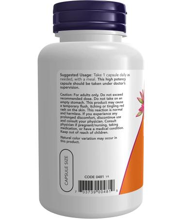 Now Foods Niacin 500 mg - 100 Capsules | Supports Energy & Heart Health - Buy Online on GoSupps.com
