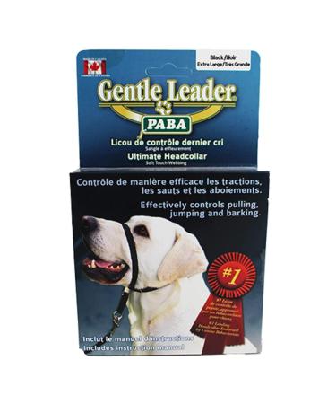 PABA Gentle Leader Ultimate Head Collar with Soft Touch Webbing Black Over 59kg (Extra-Large)