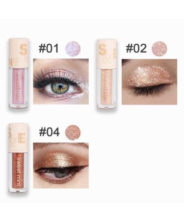 3 Pcs Waterproof Golden Purple Liquid Glitter Eye Shadow Set - Long Lasting Sparkling Gold Eye Makeup for Professional Eyes - Buy Online on GoSupps.com