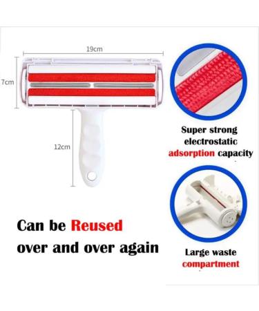 Pet Hair Remover & Reusable Lint Roller - Effective Cat & Dog Fur Removal Tool for Furniture Carpet Clothing | Portable Multi-Surface Solution (Red - Buy Online on GoSupps.com