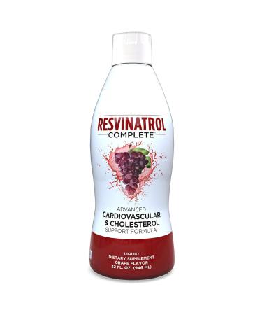 Resvinatrol Complete 32 Fl. Oz. Advanced Liquid Cardiovascular & Cholesterol Support Formula Liquid Resveratrol Supplement Promotes Healthy Aging Heart Health & Energy Levels