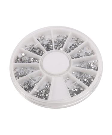 Duontyye Silver rhinestones boxes Crystal nail manicure Nail 1.5 MM wheel