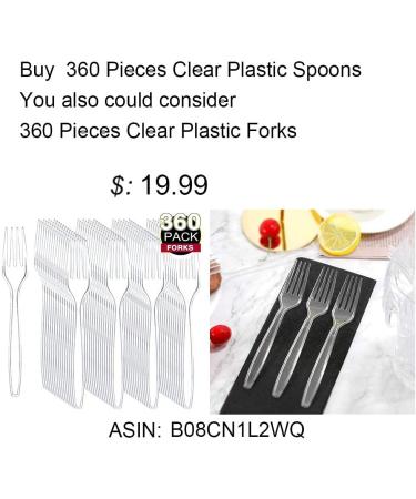 360 Clear Plastic Spoons - Heavyweight Disposable Cutlery - 6.7inch Heavy Duty Utensils for Parties and Restaurants - Buy Online on GoSupps.com