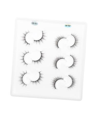 minkissy 6 Pairs Three-dimensional False Eyelashes Beauty Eyelashes Artificial Eyelashes 3d Eyelashes Girl Makeup Eyelashes Faux Lashes Reusable Lashes Kit Magnet Fiber 5d Natural