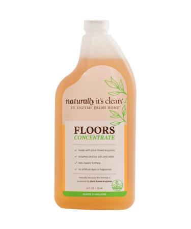 Naturally It's Clean Floor Enzyme Floor Cleaner | Safer For Pets and Kids | Powerful Plant Based Enzyme Formula Cleans Hardwood, Tile, and Floors Stain Free | 24 Gallon Rinse Free Concentrate | 1 Pack 24 Fl Oz (Pack of 1)
