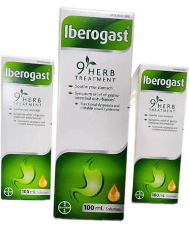 Iberogast LARGE SIZE (100ml) THREE BOTTLES- for Dyspepsia Bloating Stomache Pain and Heartburn Brand: Medical Futures - Buy Online on GoSupps.com