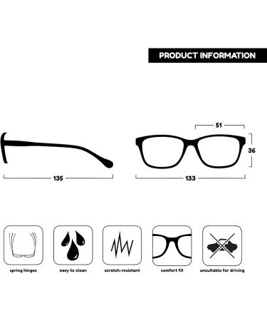 UV Reader Navy Blue - Easy Short-Sightedness & Long-Distance Glasses for Men & Women - Designer Style with Case (UVMR027 -1.00 Diopter 1 Pack) - Buy Online on GoSupps.com