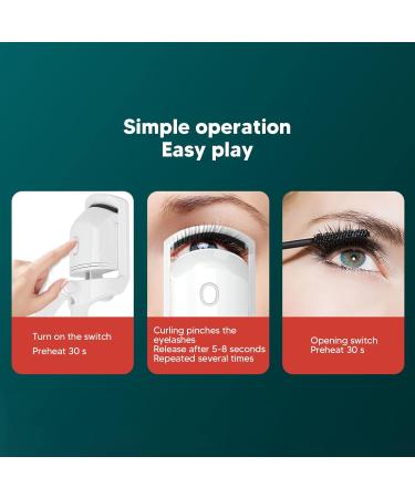 USB Electric Heated Eyelash Curler Heated Eyelash Curler Professional Eyelash Curler Electric Eyelash Curler Heated Eyelash Curler eyelash curler for beautifully curled eyelashes(White pearl) - Buy Online on GoSupps.com