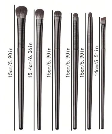 6-Piece Black Eye Makeup Brush Set | Professional Quality for Flawless Eye Looks | Shipping Worldwide - Buy Online on GoSupps.com