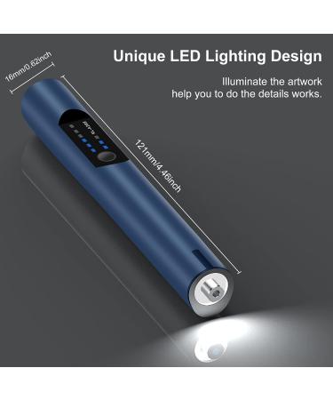 USB Rechargeable Engraving Pen with LED Light - 35 Bits Mini Electric Etcher for DIY Jewelry, Metal, Wood, Glass - Cordless Handheld Engraver Tool (Blue) - Buy Online on GoSupps.com