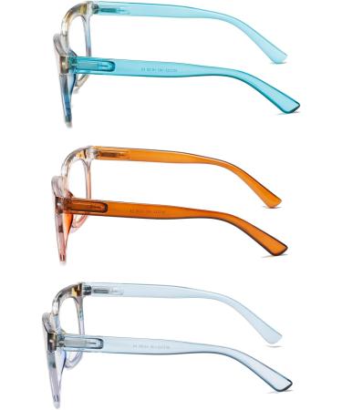 Viseng Women's Showbiz Square Blue Light Blocking Reading Glasses - Stylish 3 Pack (+2.0 Diopters) for Ultimate Eye Protection - Buy Online on GoSupps.com