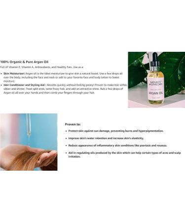 Buy NATURE'S APOTHECARY Organic Cold-Pressed Argan Oil - 100% Pure Anti-Aging Moisturizer for Skin Nails & Hair | All-Natural & Plant-Derived International Shipping - Buy Online on GoSupps.com