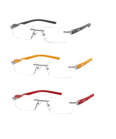 Viscare Pack of 3 Women Men Men Women Rimless Frameless Reading Glasses Reading Aid Visual Aid Work Glasses Without Frame +1.50
