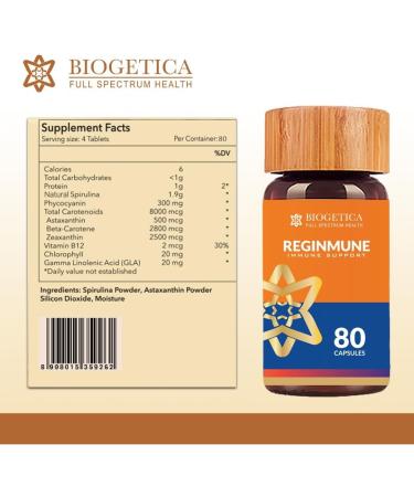 Biogetica Reginmune - Natural Immune Support Care Daily Boost Immune System Booster - 80 Capsules - Buy Online on GoSupps.com