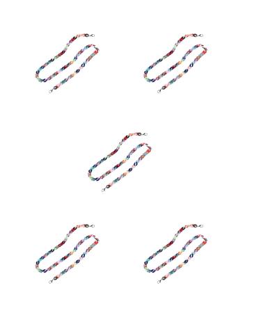 SBTRKT 5 pieces of acrylic fiber eye chain fashionable modern robust non-slip corrosion-resistant strong and does not fall off waterproof is not broken suitable for sunglasses sunglasses multicolor-72cm