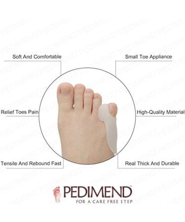 PEDIMEND Silicone Gel Small Toe Bunion Relief Toe Separator - Pinky Toe Alignment/Bunionette Pad - Corns/Callus Relief Wrap - Foot Care - Tailor's Bunion Protector 1 Pair - Buy Online on GoSupps.com