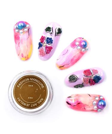 Minejin Nail Art Mini Beads - 3D Colorful Caviar Charms for Eye Makeup Decoration | 12 Vibrant Colors | International Shipping - Buy Online on GoSupps.com