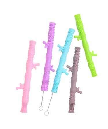 Colorful Baby Teething Tubes & Toys | Food Grade Silicone | Massage Gums | Includes Baby Brush - Buy Online on GoSupps.com