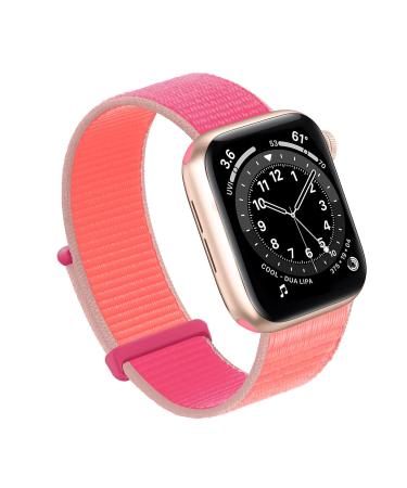Bifeiyo Compatible with Apple Watch Band 49MM 45MM 44MM 42MM 41MM 40MM 38MM, Women Men Sport Nylon Loop Strap for iWatch Series Ultra 8 7 6 5 4 3 2 1 SE (38/40/41mm,Pomegranate) Pomegranate 38/40/41mm