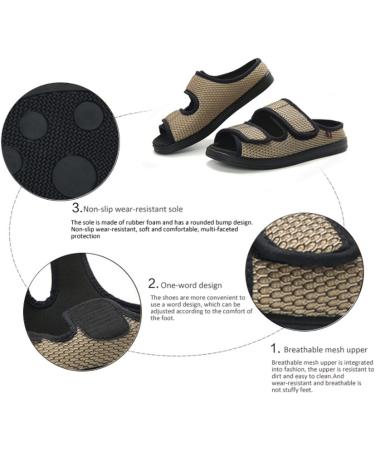 KXSM Unisex Diabetic Slippers | Extra Wide Adjustable Memory Foam Comfort | Anti-Slip Elderly Walking Sandals - Black Size 49 - Buy Online on GoSupps.com