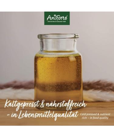 AniForte Cold Pressed Linseed Oil 1 Litre for Dogs Cats and Horses - Natural Linseed Oil With Omega-3 and Omega-6 Fatty Acids in BPA-free Container - Buy Online on GoSupps.com