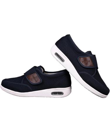 RCIDOS Men's Diabetic Shoes - Wide Width Orthopedic Slip-on Shoes | Lightweight & Adjustable for Edema Swollen Feet - Blue - Buy Online on GoSupps.com