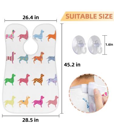 Colorful Dog Beard Bib Apron - Non-Stick Waterproof Grooming Cape for Men | Hair Catcher & Shaving Accessory with 2 Suction Cups | Perfect Gift for Men - Buy Online on GoSupps.com