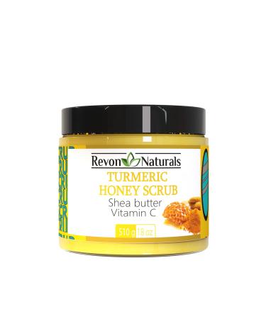 Revon Naturals TURMERIC & HONEY SCRUB Shea butter Vitamin C buff away dry skin with this completely natural body scrub. It will leave your skin feeling incredibly silky smooth and moisturized. Infused with Natural Essential oil Vitamin E and Organic Natur