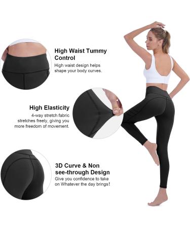 Vnnink Professional Yoga Leggings for Women - Ultra Stretch High Waisted Pants with Pockets - Black XL - Buy Online on GoSupps.com