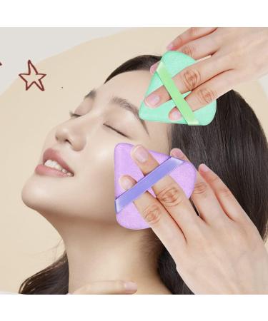 12-Piece Triangle Powder Puff Set for Daily Makeup - Green & Purple - Buy Online on GoSupps.com