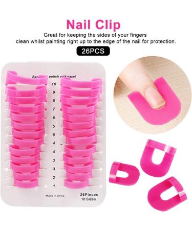 26pcs Plastic U Shape Nail Polish Protector | Reusable Nail Covers for Spill-Proof Manicures | Nail Art Accessories Rose Red - Buy Online on GoSupps.com
