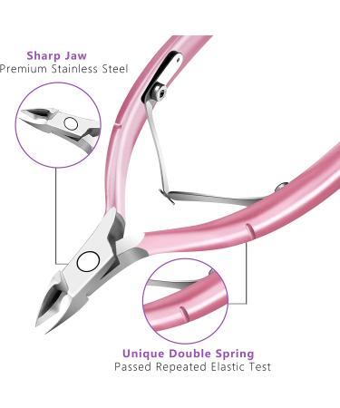 Professional Stainless Steel Cuticle Trimmer & Pusher Set - Durable Manicure & Pedicure Tools in Pink - Buy Online on GoSupps.com