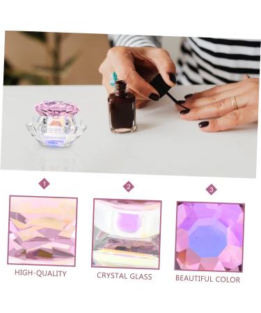 Beavorty 1pc nail art crystal cup manicure care tools nail powder mixing cups containers with lids nail dappen dish clear nail polish nail art cups hexagon cup crystal art glass Variety 7.5x6cm Pink - Buy Online on GoSupps.com