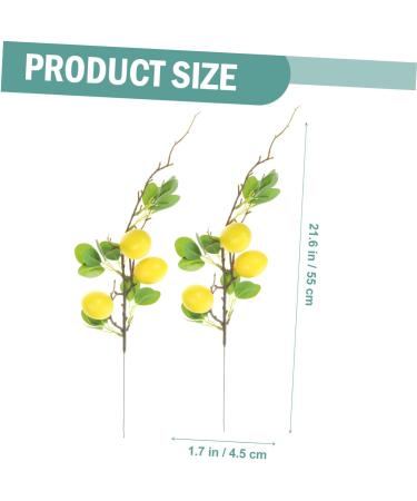 LIFKICH Faux Lemons Decor Realistic Decorative Lemon Branch Decor 2pcs Office Room Supplies Foam Household Wear-resistant Faux Plant Artificial Lemon Branches - Buy Online on GoSupps.com