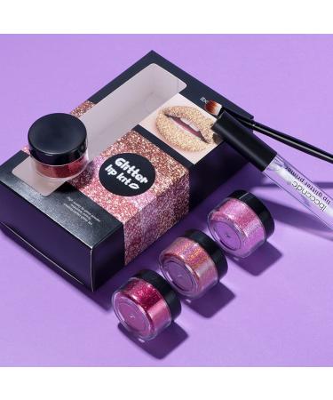 Allbestaye Glitter Lipstick Kit | Matt Glitter Liquid Lipstick Set | Long Lasting Waterproof Metallic Lip Gloss - Diamond Sparkly Red & Golden Brown Pink Shimmer - Buy Online on GoSupps.com