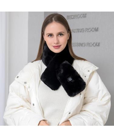 Nichtule Neck Heating Scarf | USB Heated Soft Scarf with 3 Temperature Settings | Portable Wireless Heat Scarf for Neck Pain Relief - Black - Buy Online on GoSupps.com